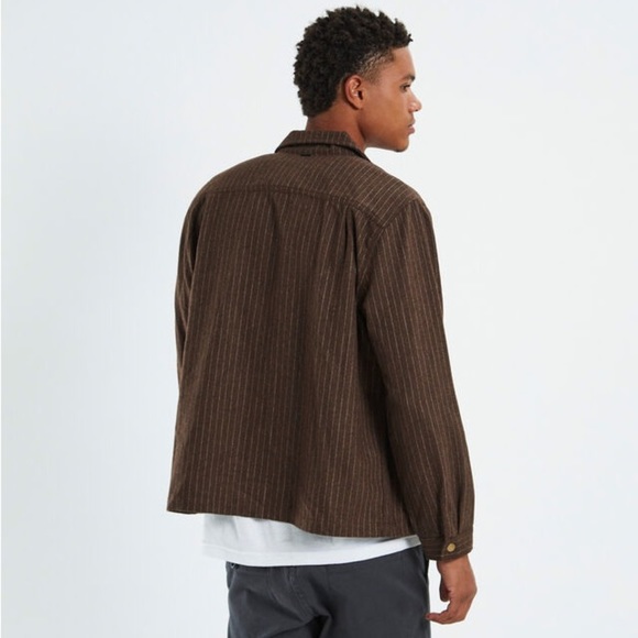 NWT Former Merchandise Harmony Long Sleeve Overshirt Jacket Striped Wool XL - Picture 5 of 13